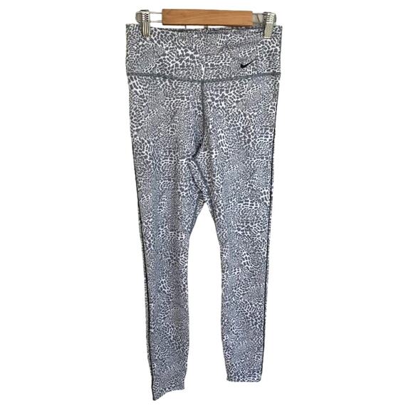 NIKE Dri-Fit Leopard Print 7/8 Leggings High Waist Athletic Womens Small Gym - Picture 1 of 7